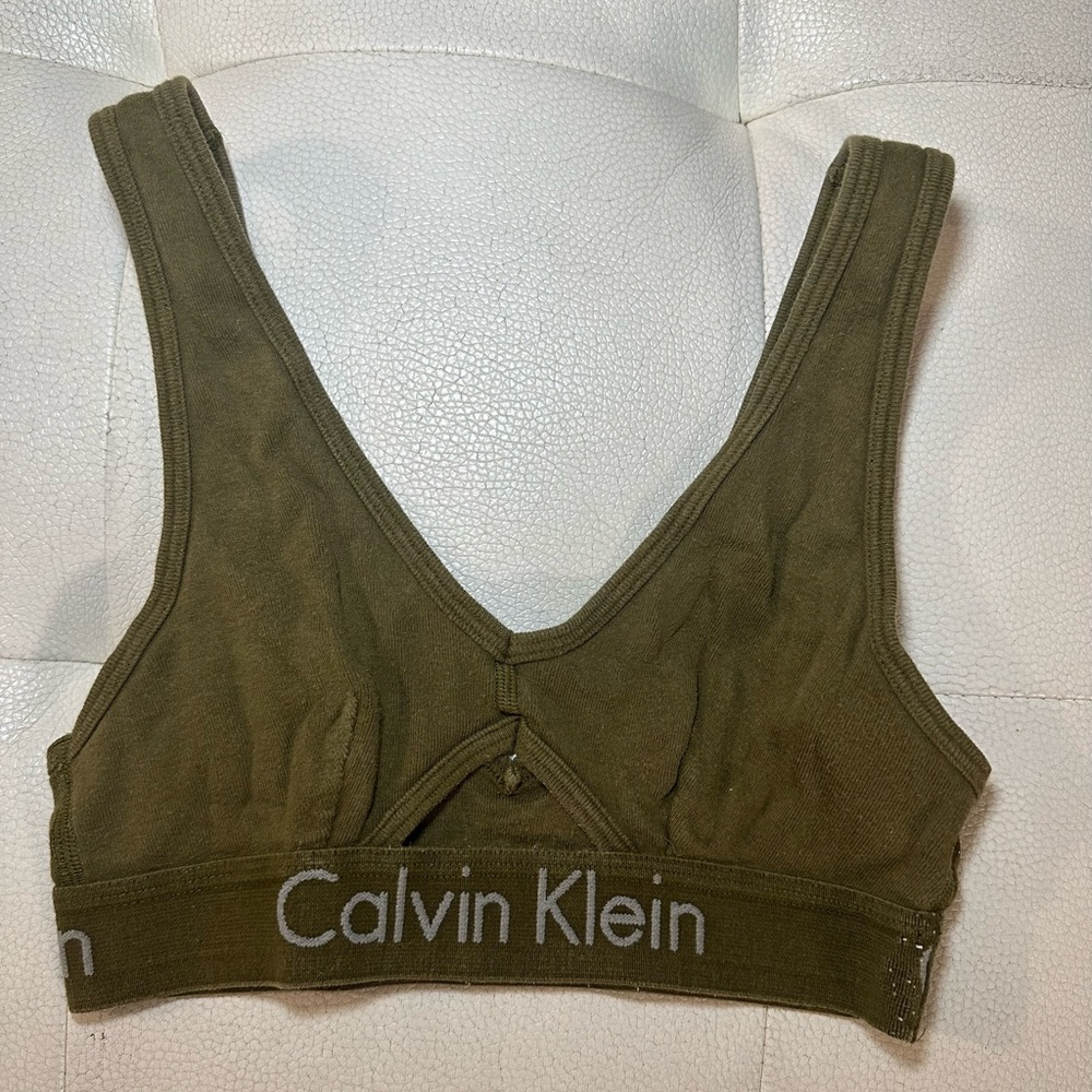 Calvin Klein Olive Green Women's Workout Top